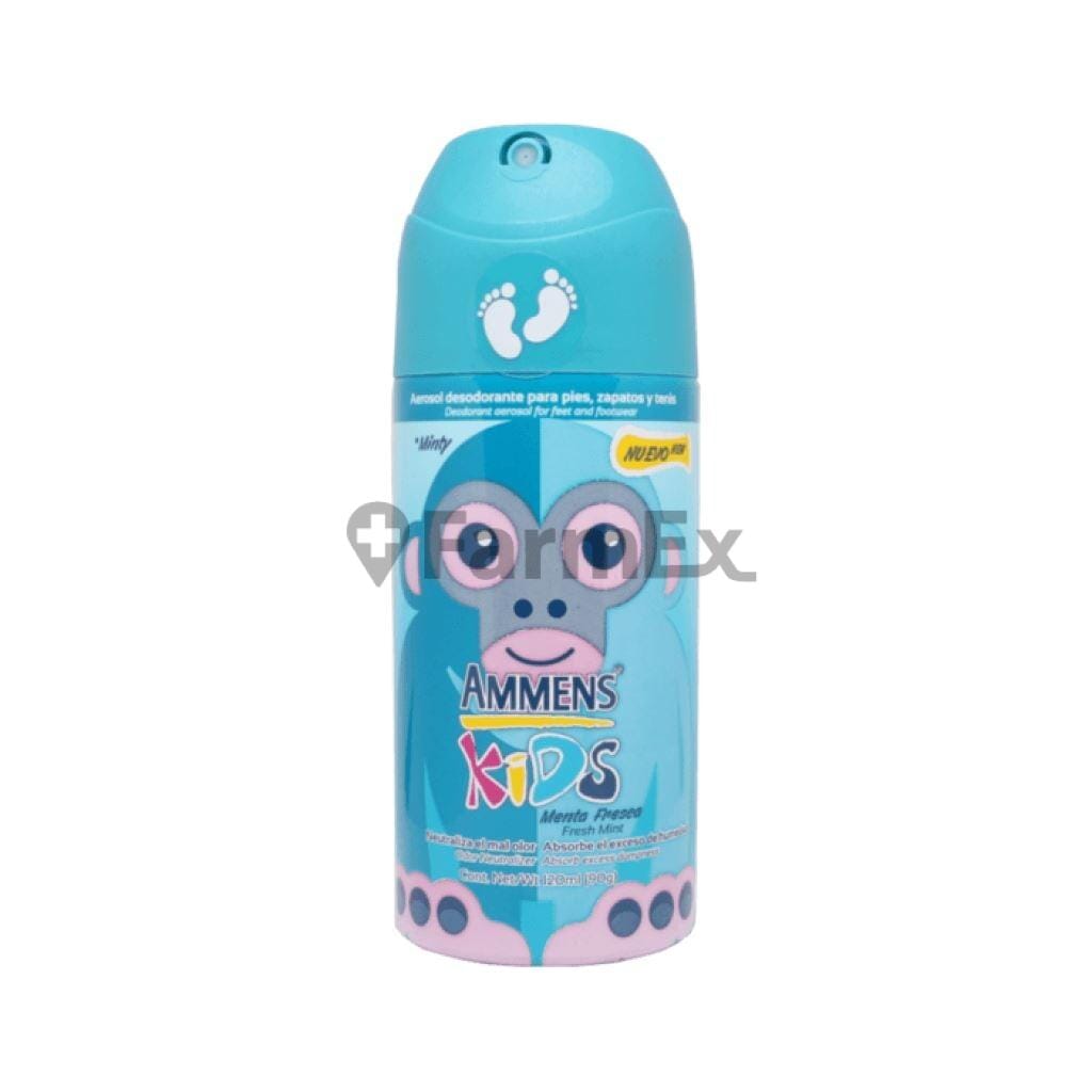 Ammens Kids Desodorante para pies "Menta Fresca" x 120 mL Farmex-Fonasa-Persistente